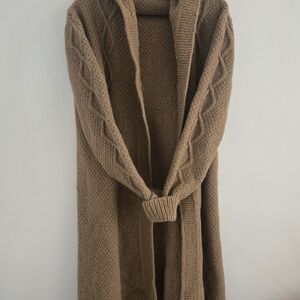 Cozy Tan Knit Cardigan Sweater